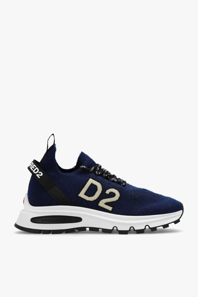 Dsquared2 Navy Blue ‘runds2' Sneakers In New
