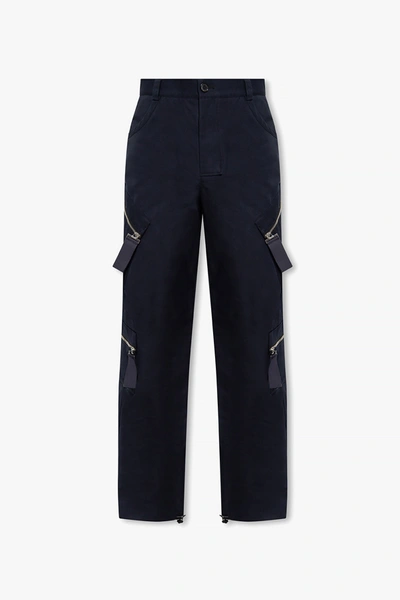 Jacquemus Navy Blue ‘marrone' Cargo Trousers In New