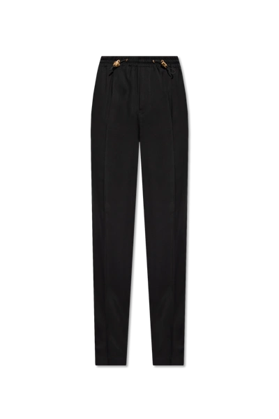 Versace Black Pleat-front Trousers In New