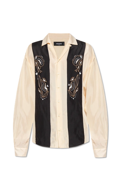 Dsquared2 Cream Silk Shirt In New