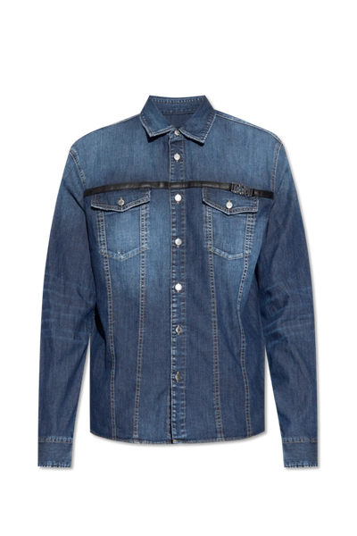 Dsquared2 Blue Denim Shirt With Logo In New