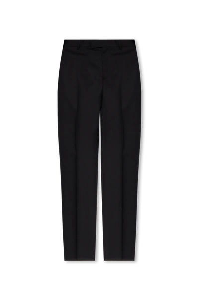 Versace Black Pleat-front Trousers In New