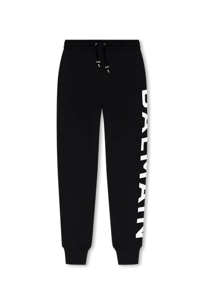 Balmain Black Sweatpants With Logo In New