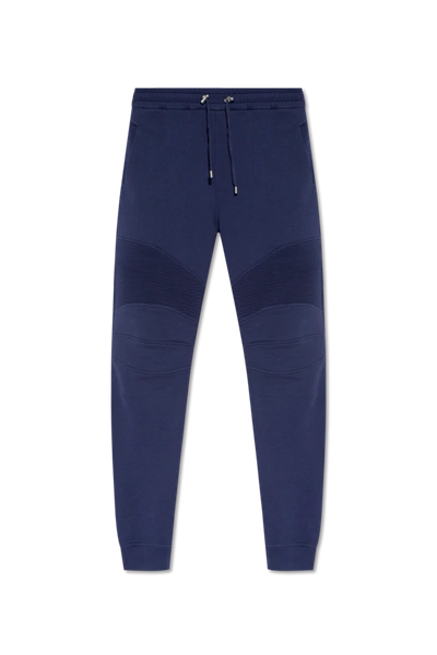 Balmain Navy Blue Sweatpants With Logo In New