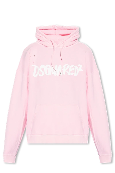 Dsquared2 Pink Hoodie With Logo In New