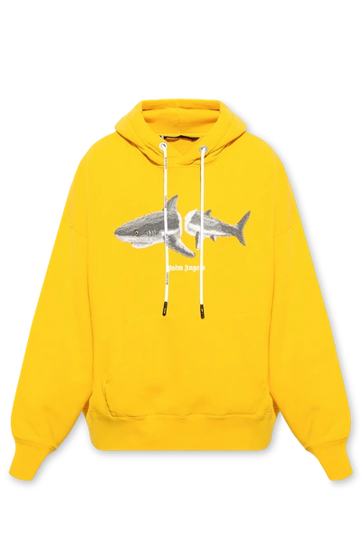 Palm Angels Yellow Sweatshirt With Animal Pattern In New