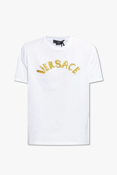 Versace White T-shirt With Logo In New