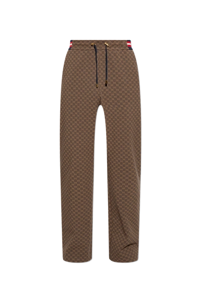 Balmain Brown Monogrammed Trousers In New