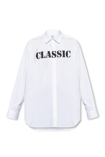 Vetements White Oversize Shirt In New