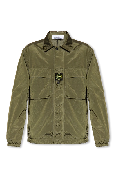 Stone Island Green Insulated Jacket With Logo In New