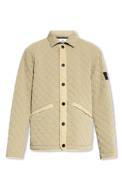 Stone Island Green Quilted Jacket In New