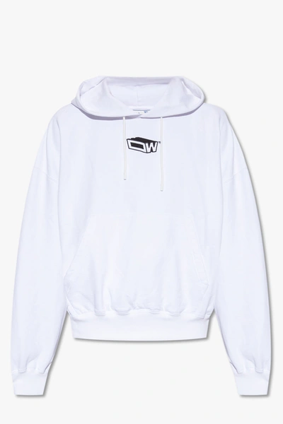 Off-white White Logo Hoodie In New