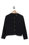 T Tahari Collar Button Front Cardigan In Indigo