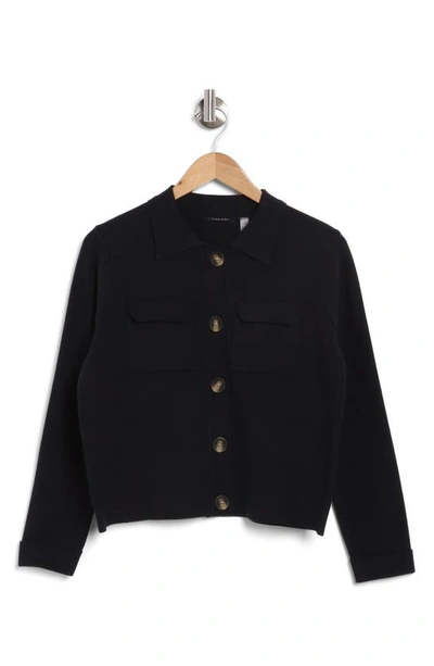 T TAHARI T TAHARI COLLAR BUTTON FRONT CARDIGAN 