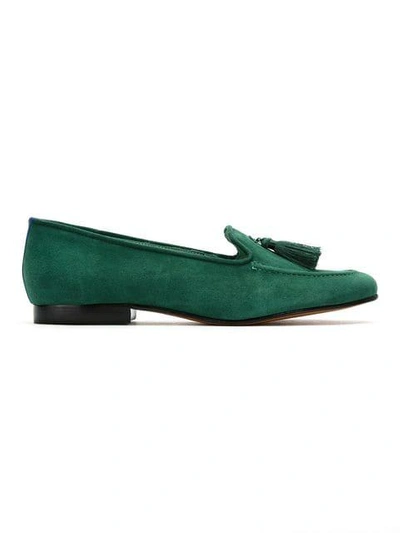 Blue Bird Shoes Barbicacho Suede Loafers In Green