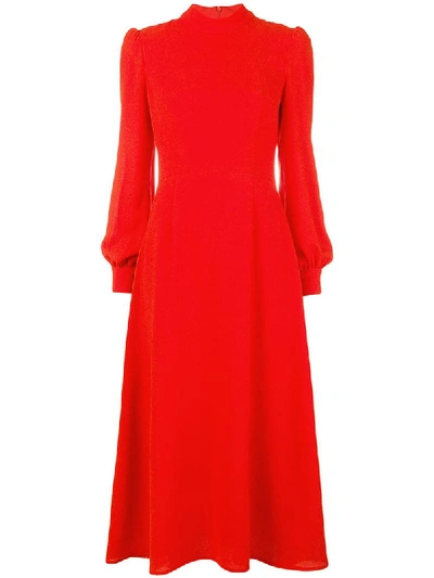 Goat Goldfinch Wool-crepe Dress In Red