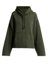 Acne Studios Joghy Cropped Cotton Hooded Sweatshirt In Khaki