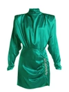 Alessandra Rich Crystal-embellished Silk-satin Mini Dress In Green