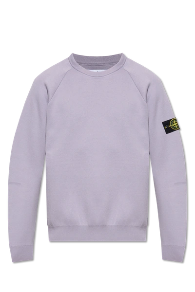 Stone Island Purple Jumper With Logo In New