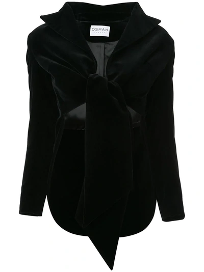Osman Tie-front Blazer Jacket - Black