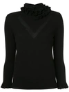 Barrie Flying Lace Cashmere Turtleneck Pullover In Black