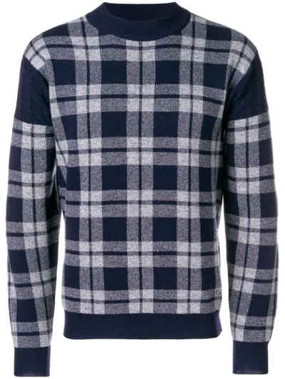 Fendi Knitted Check Sweater - Blue