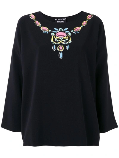 Boutique Moschino Necklace Print Blouse