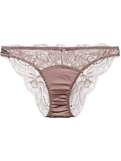 Fleur Of England Signature Lace Brief In Mink