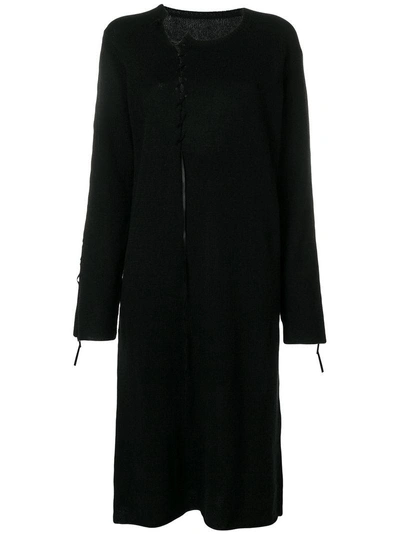 Yohji Yamamoto Lace-up Knitted Dress - Black