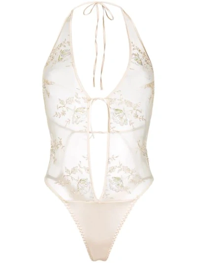 Belle Et Bon Bon Sheer Lace Body In Neutrals