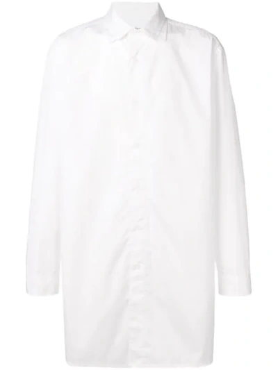Yohji Yamamoto Button Shoulder Detail Shirt In White