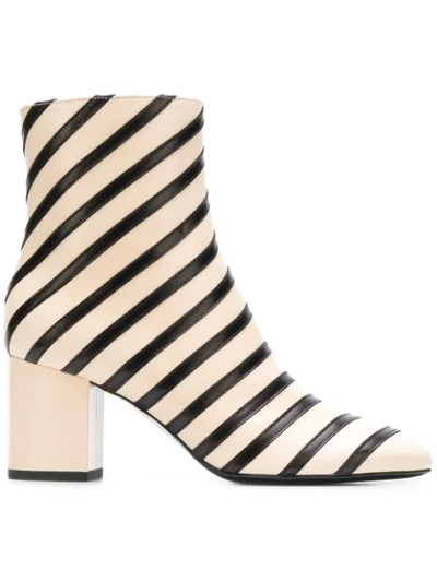 Sonia Rykiel Striped Ankle Boots - Neutrals