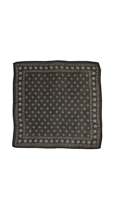 Chan Luu Vintage Polka Dot Bandana Neckerchief In Black