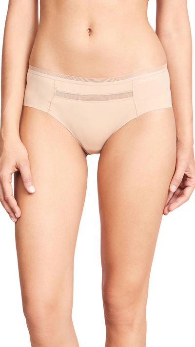 Calvin Klein Underwear Invisibles With Mesh Hipster Briefs In Bare