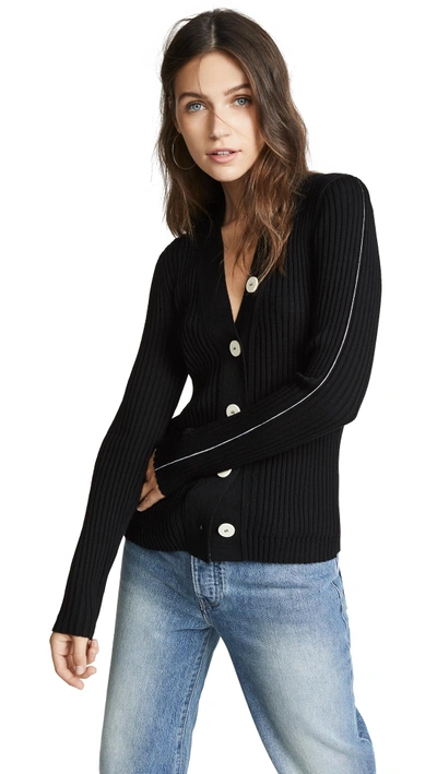 Edition10 Ribbed Cardigan In Black