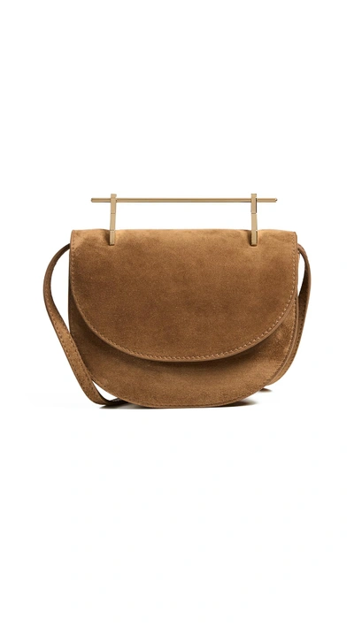 M2malletier Mini Half Moon Bag In Desert Camel