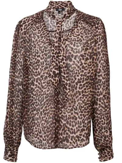 Paige Cleobelle Leopard Silk V-neck Blouse