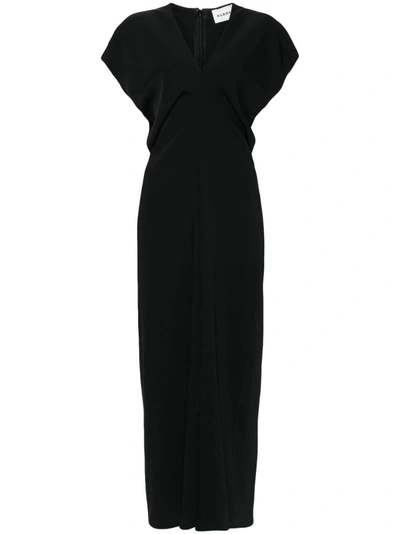 P.a.r.o.s.h. Draped Cady Maxi Dress In Nero