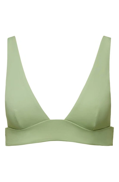 Onia Plunge Neck Bikini Top In Green