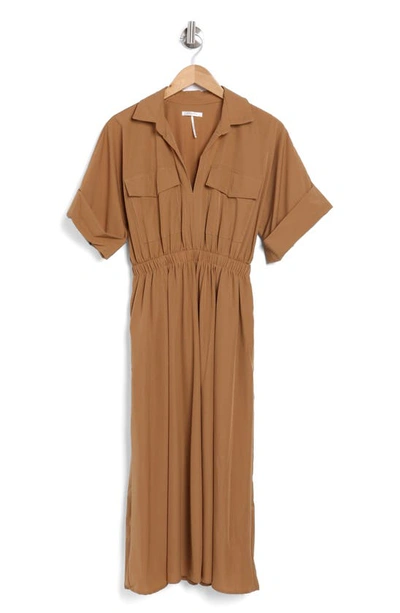 Stitchdrop Everett Shirtdress In Brown