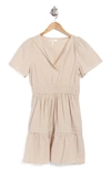 Stitchdrop Short Sleeve Dress In Pale Sand