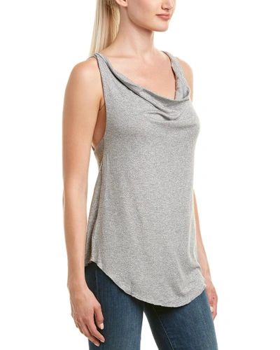 Chaser Glitter Cowl Top In Grey