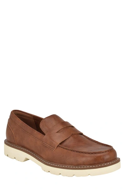 Tommy Hilfiger Tabaro Lug Sole Penny Loafer In Light Brown