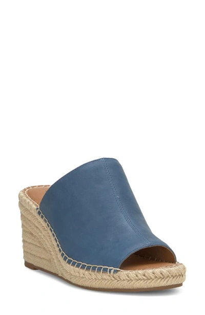 Lucky Brand Cabriah Espadrille Platform Wedge Slide Sandal In Light Blue