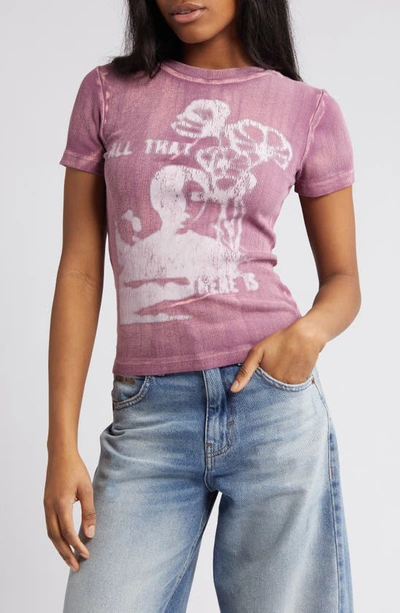 Bdg Urban Outfitters All That There Is Graphic Baby Tee In Pink