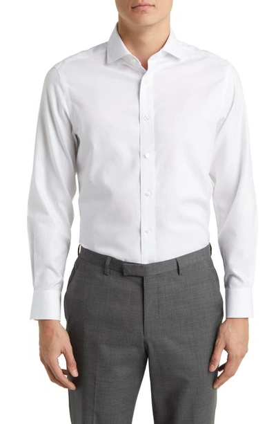 Charles Tyrwhitt Slim Fit Non-iron Solid Twill Dress Shirt In White