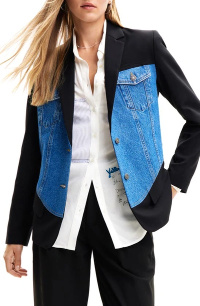 Desigual Ame Jeon Blazer In Blue