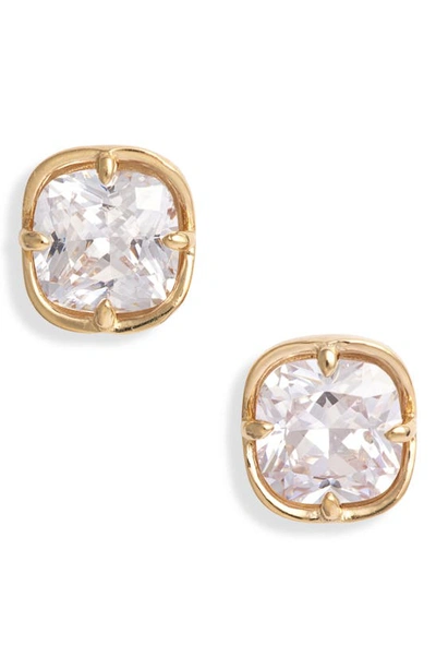 Nordstrom Cushion Cut Cubic Zirconia Stud Earrings In 14k Gold Plated