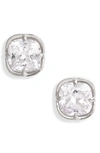Nordstrom Cushion Cut Cubic Zirconia Stud Earrings In Platinum Plated