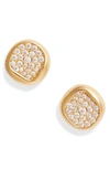 Nordstrom Pavé Cubic Zirconia Stud Earrings In 14k Gold Plated